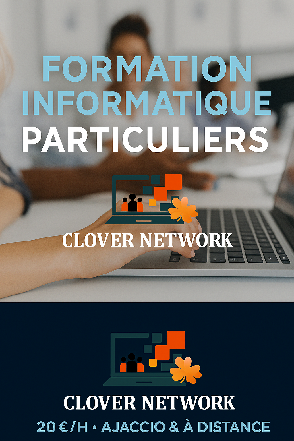 Formation informatique pour les particuliers. Vous souhaitez améliorer votre maîtrise de l’outil informatique pour un usage personnel, professionnel ou administratif ? Clover Network propose des séances personnalisées, adaptées à votre niveau, en individuel ou en petit groupe.
